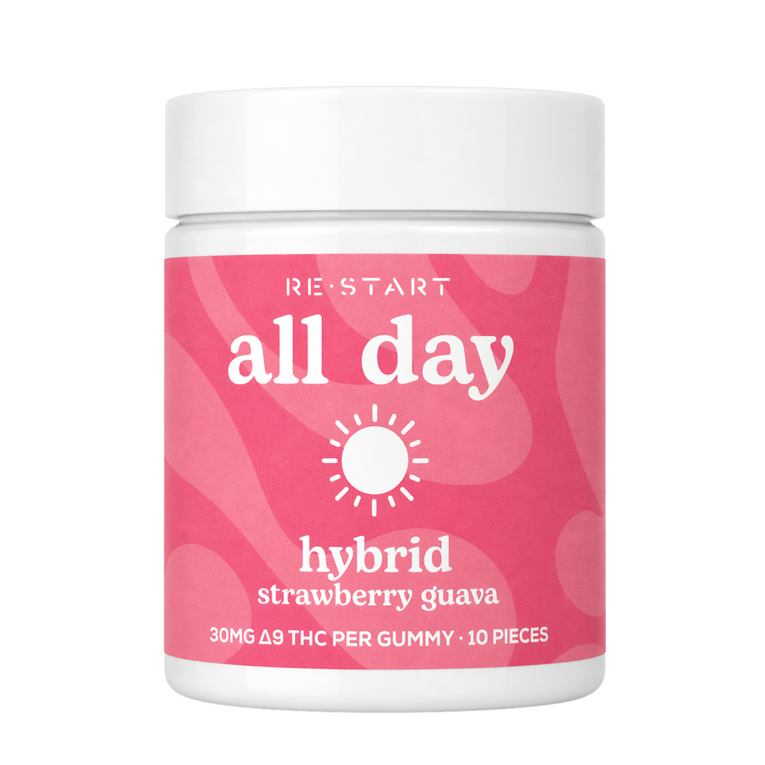 Delta 9 THC 30MG All Day Hybrid Gummies - Strawberry Guava / 10-count